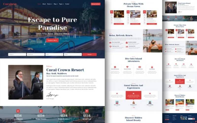 Coraluxe – Mẫu website dành cho Khách sạn & Khu nghỉ dưỡng